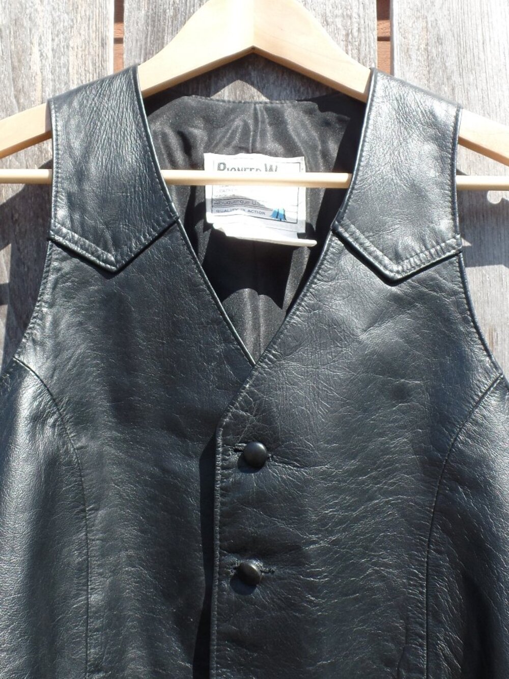 PIONEER Wear Women's VEST Vintage Black Leather USA SIZE 38 MEDIUM - Picture 3 of 10